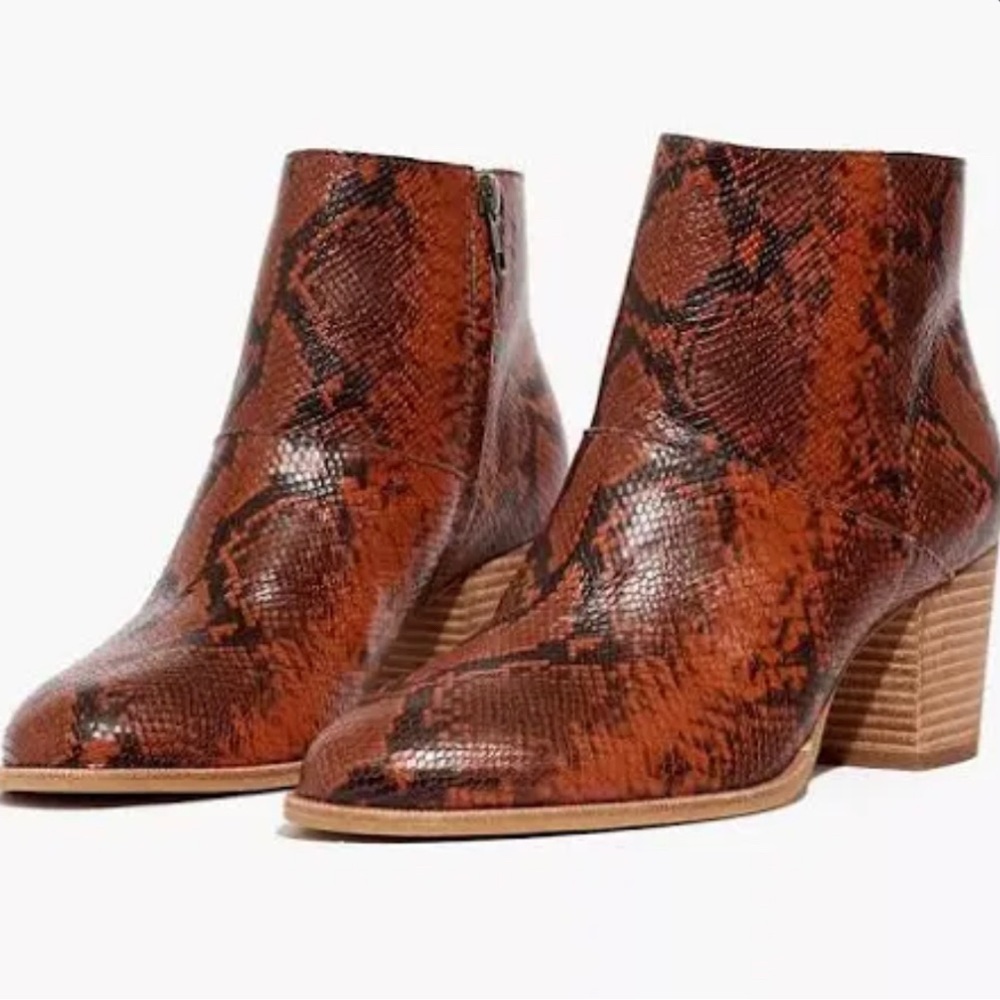 Madewell Snakeskin Leather Booties